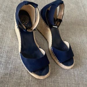 Vince Camuto Leera Wedge Espadrille Navy Size 7
